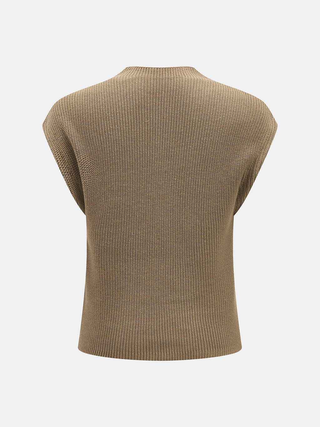 Ärmelloses Stricktop mit Stehkragen und Taschen