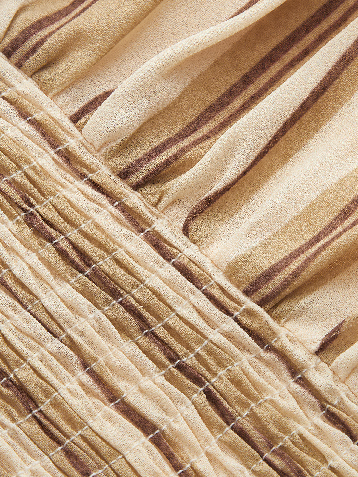 Maxikleid mit Raffungen, One Shoulder und Streifen
