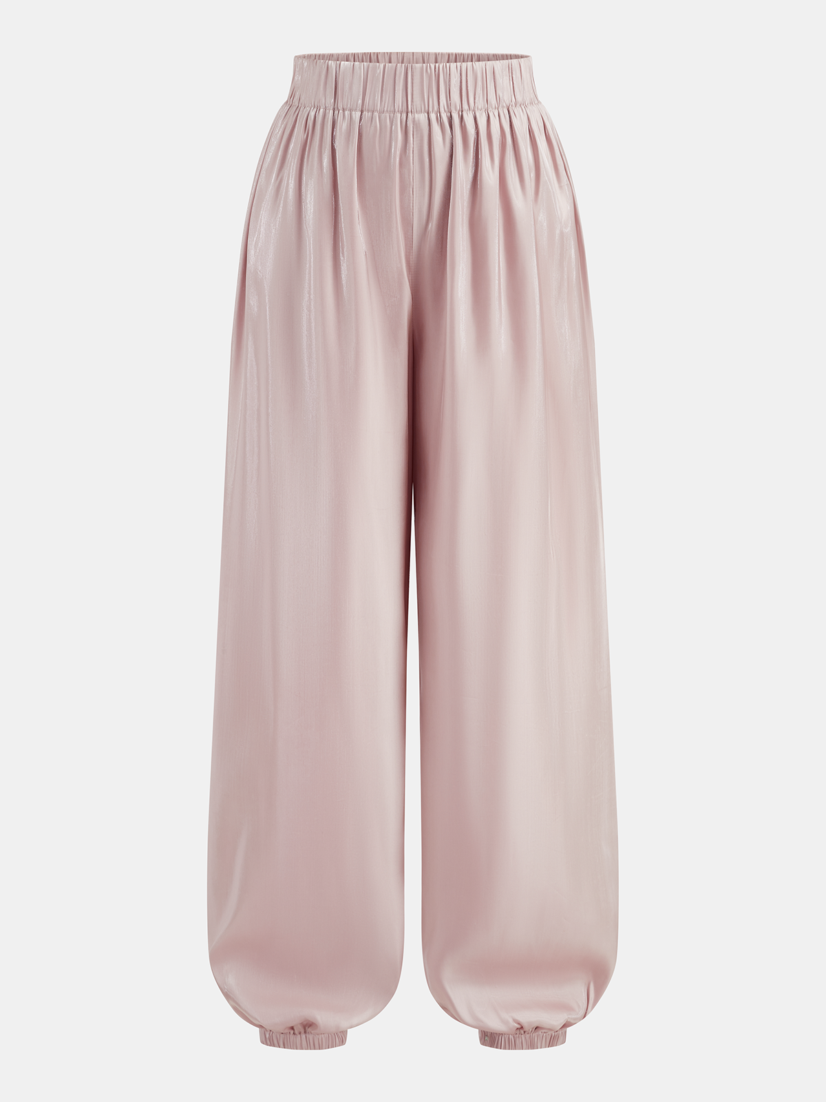 Pantalon large brillant taille élastique
