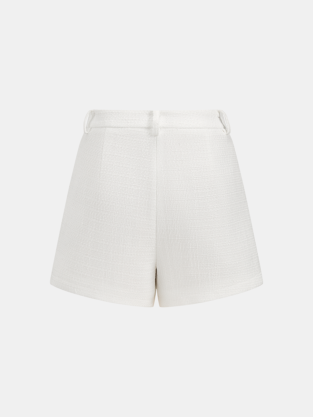 Ärmelloses Tweed-Westen- & Shorts-Set mit Metallknöpfen