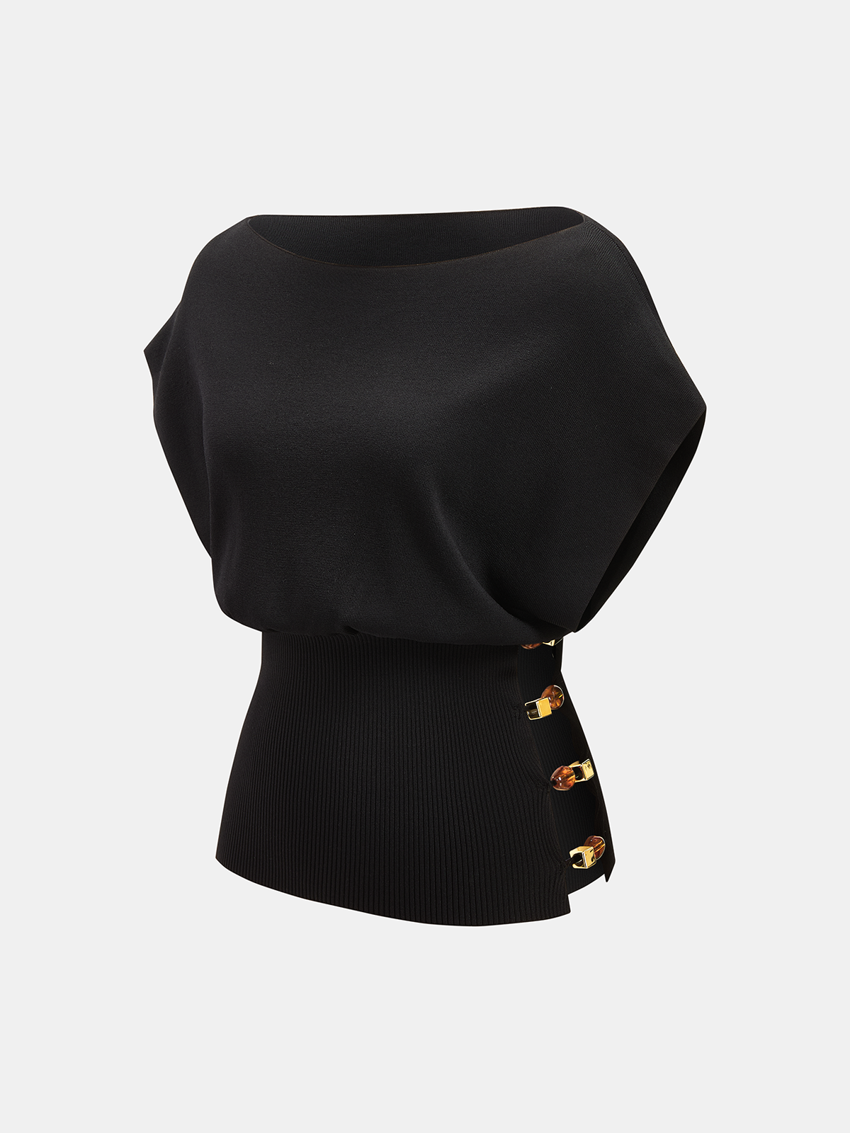 Haut en maille Amber à taille froncée