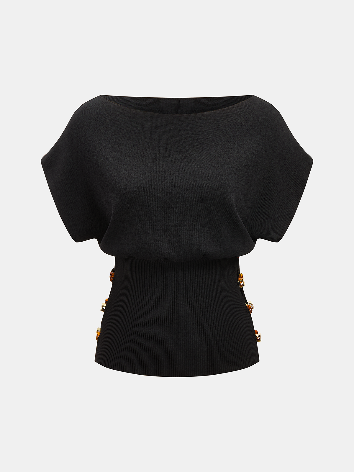 Haut en maille Amber à taille froncée