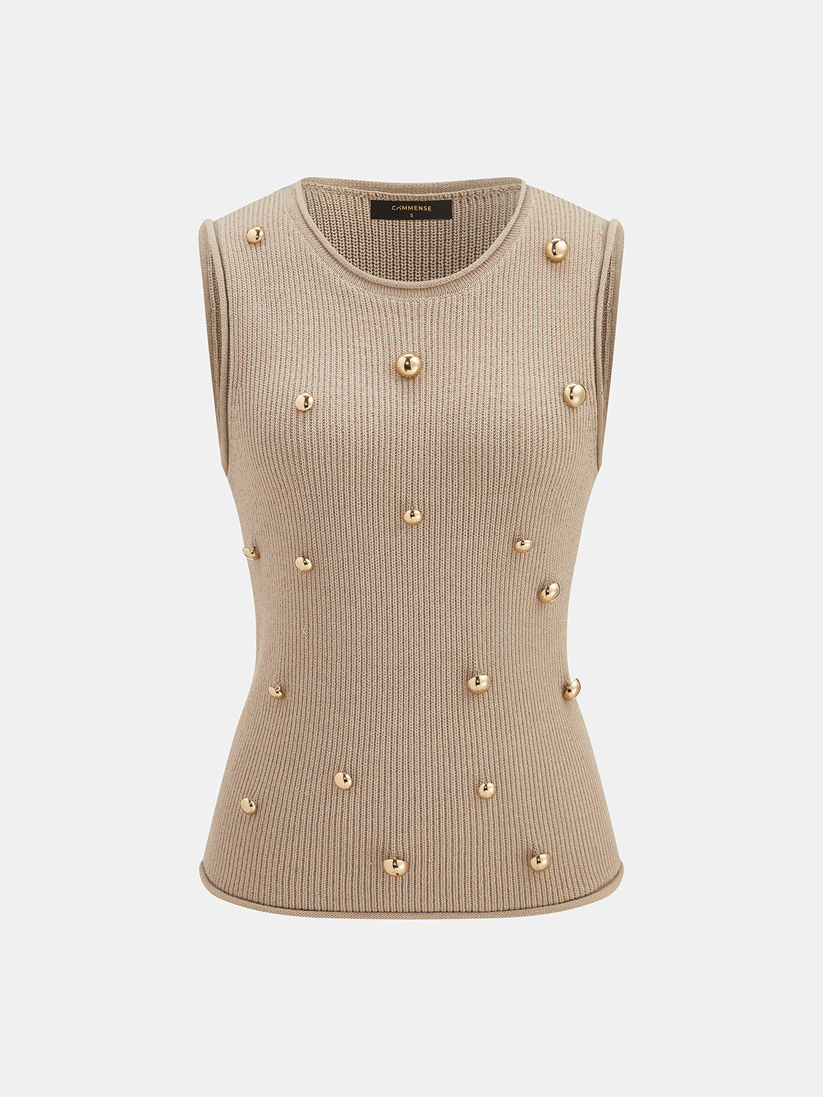 Gilet en maille orné de clous métalliques