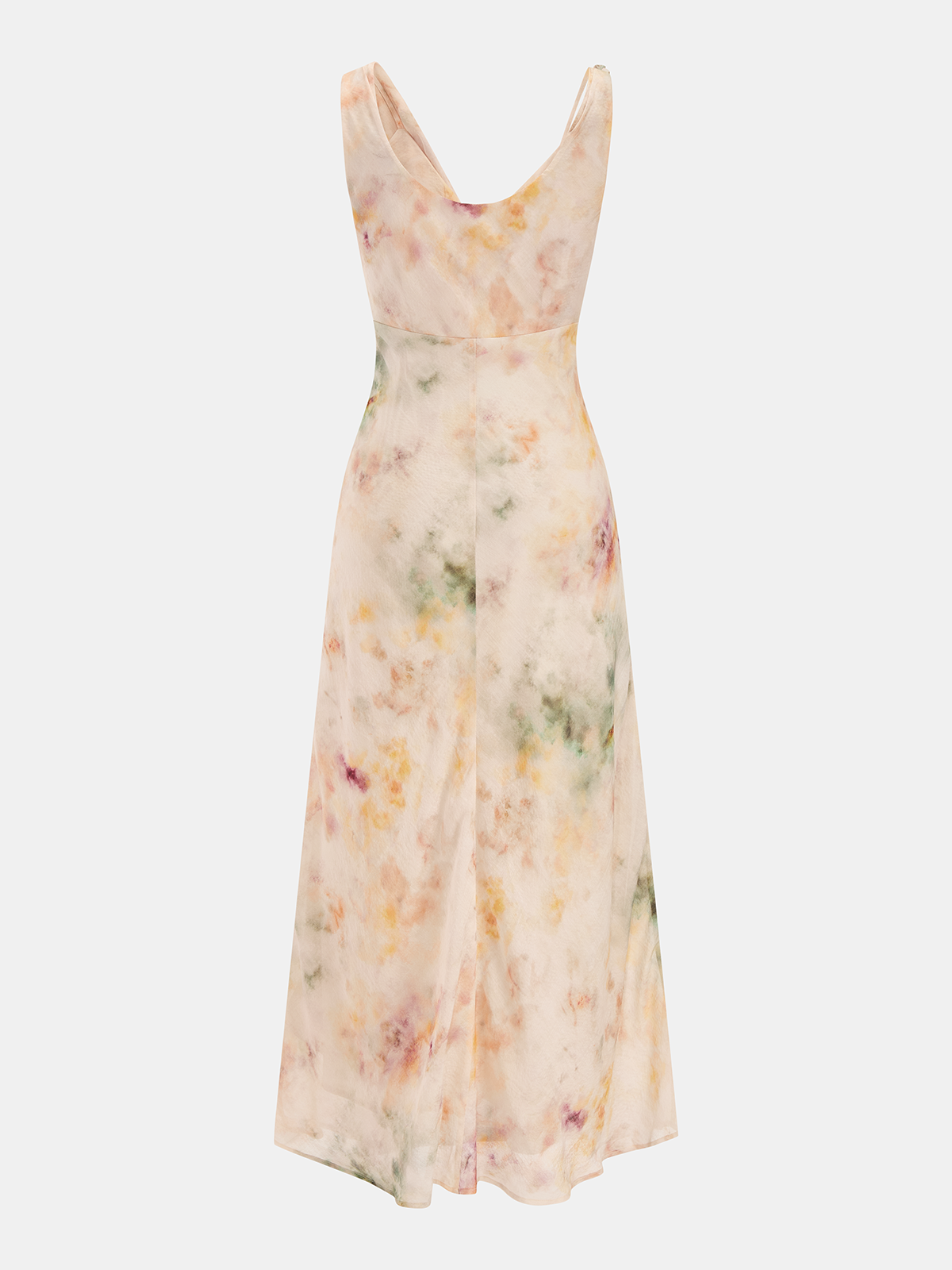Batik Maxikleid mit Wasserfallausschnitt und ohne Ärmel