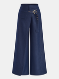 Pantalon ample croisé avec ceinture à boucle