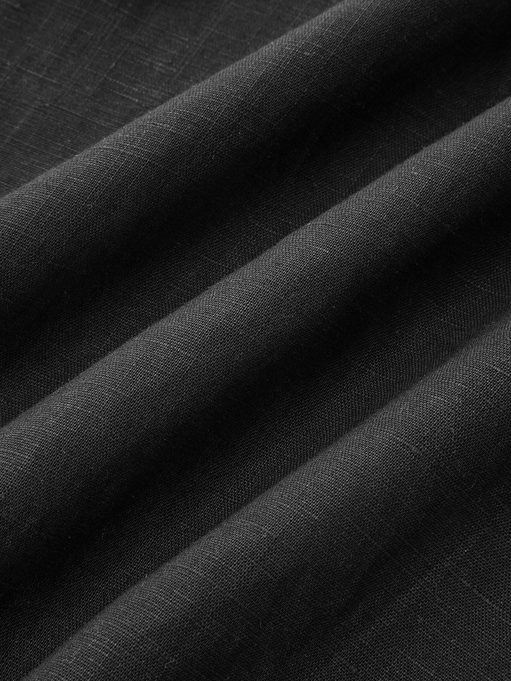 Robe Courte en Mélange de Lin Brodé avec Liens à Pompons