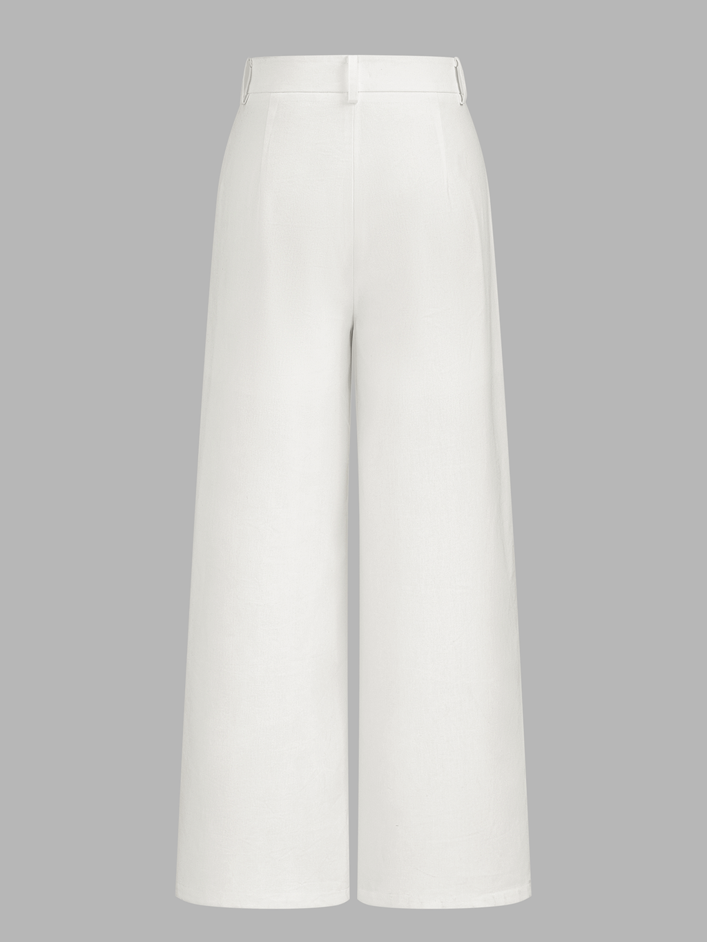 Leinenmischgewebe Hose mit weitem Bein und mittlerer Taille