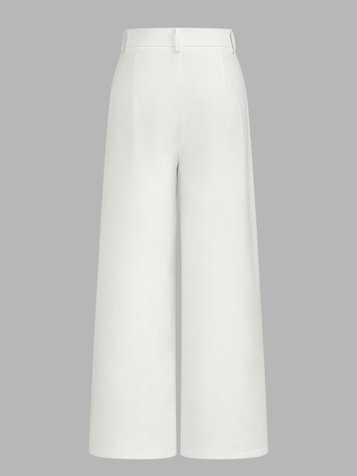 Pantalon large taille mi-haute en mélange de lin