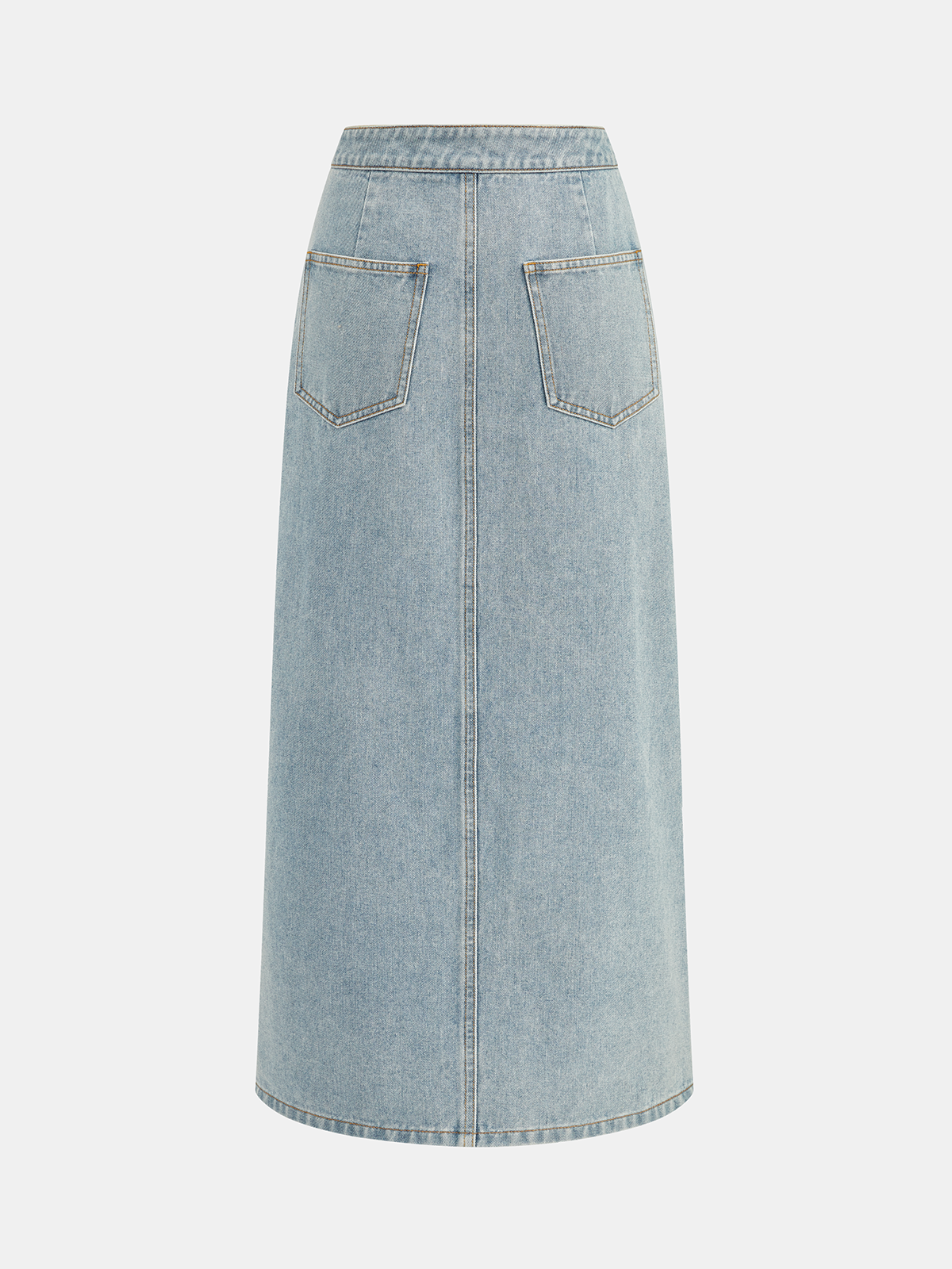 Jupe midi en jean asymétrique boutonnée portefeuille