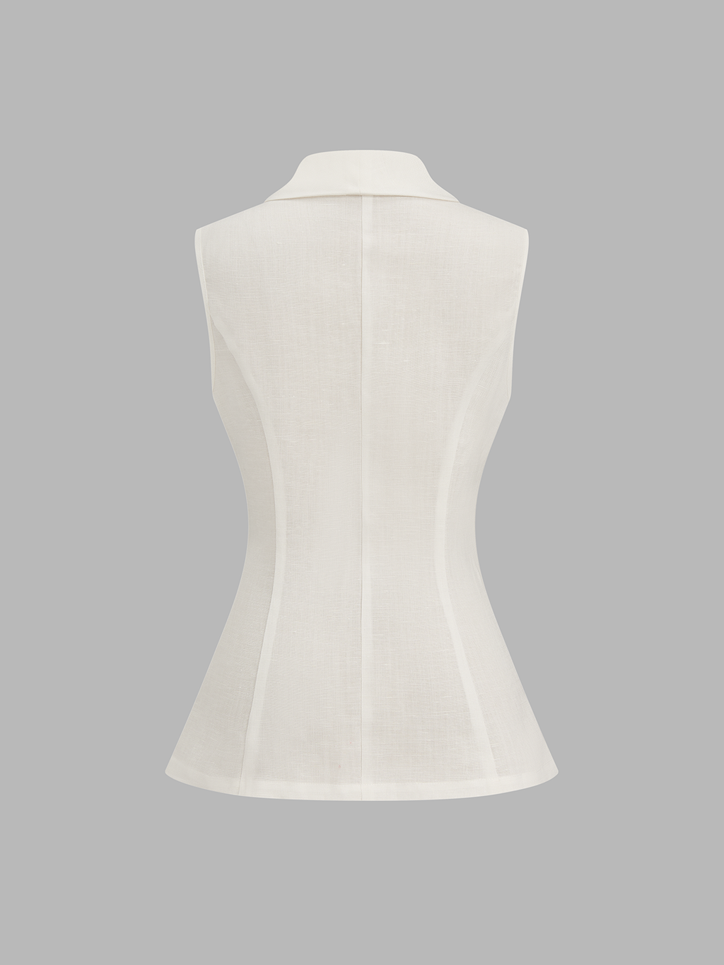 Gilet blazer en mélange de lin avec empiècement en dentelle et boutons brandebourg