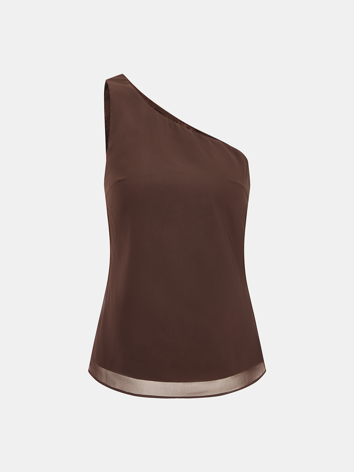 Durchsichtiges Schal-Top & One-Shoulder-Top Zweiteiler