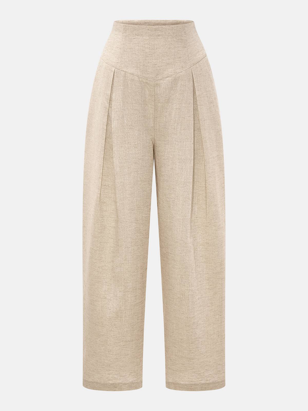 Set aus Neckholder-Crop-Top und Hose aus Leinenmischgewebe