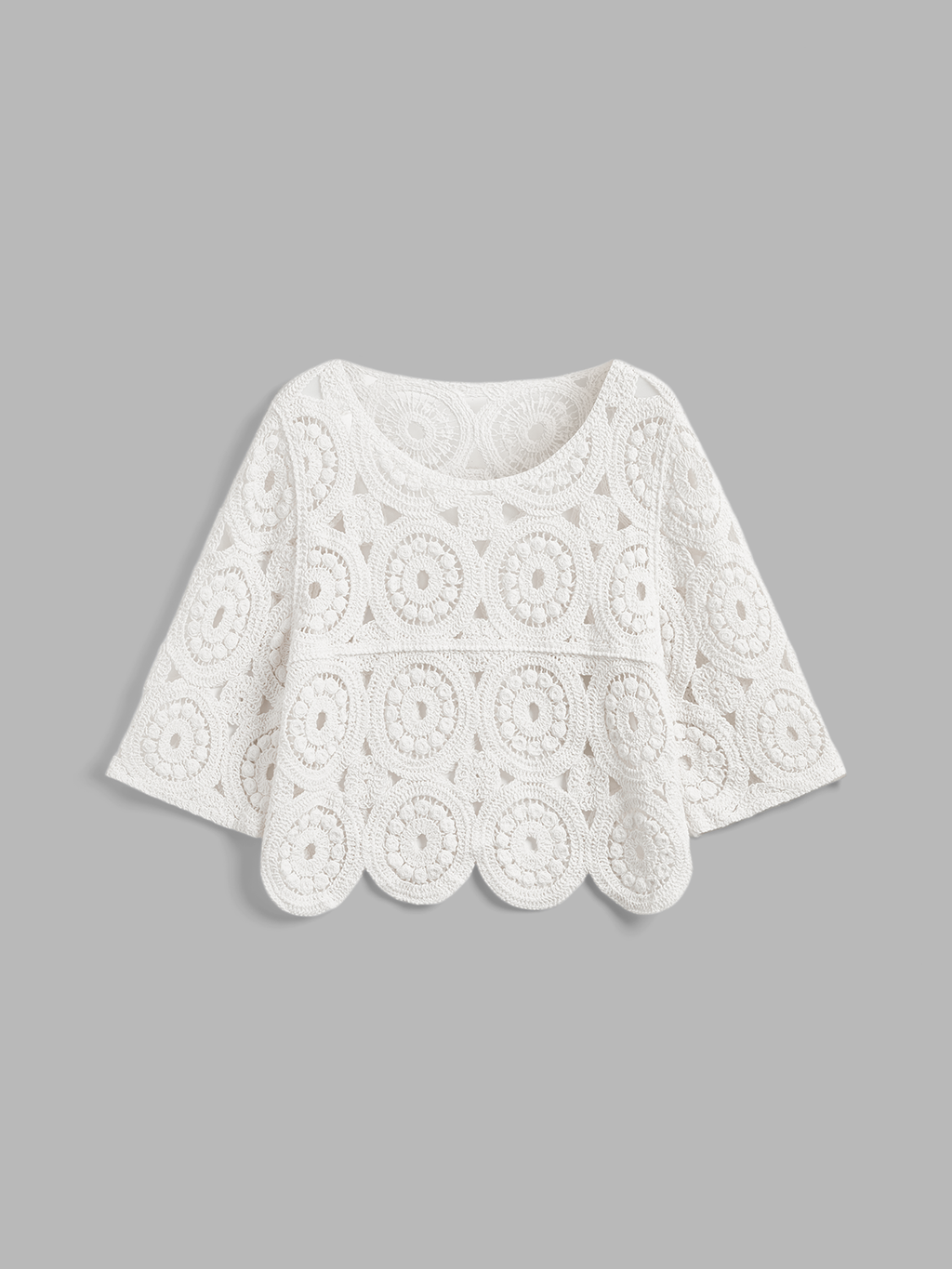 Häkelspitze Kurzarm-Oberteil & Shorts Set