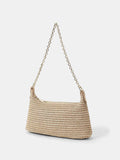 Sac à bandoulière en paille tressée avec chaîne