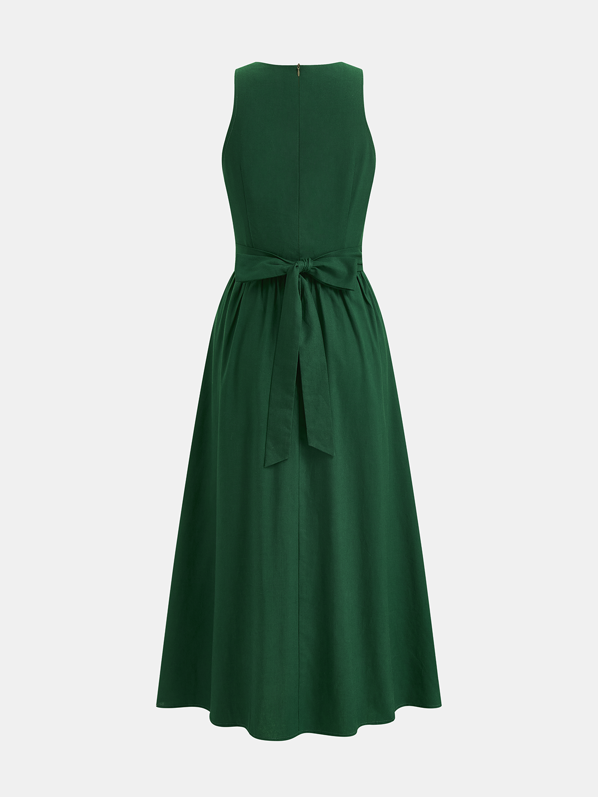 Ärmelloses Midikleid aus Leinenmischung mit Cut-Outs