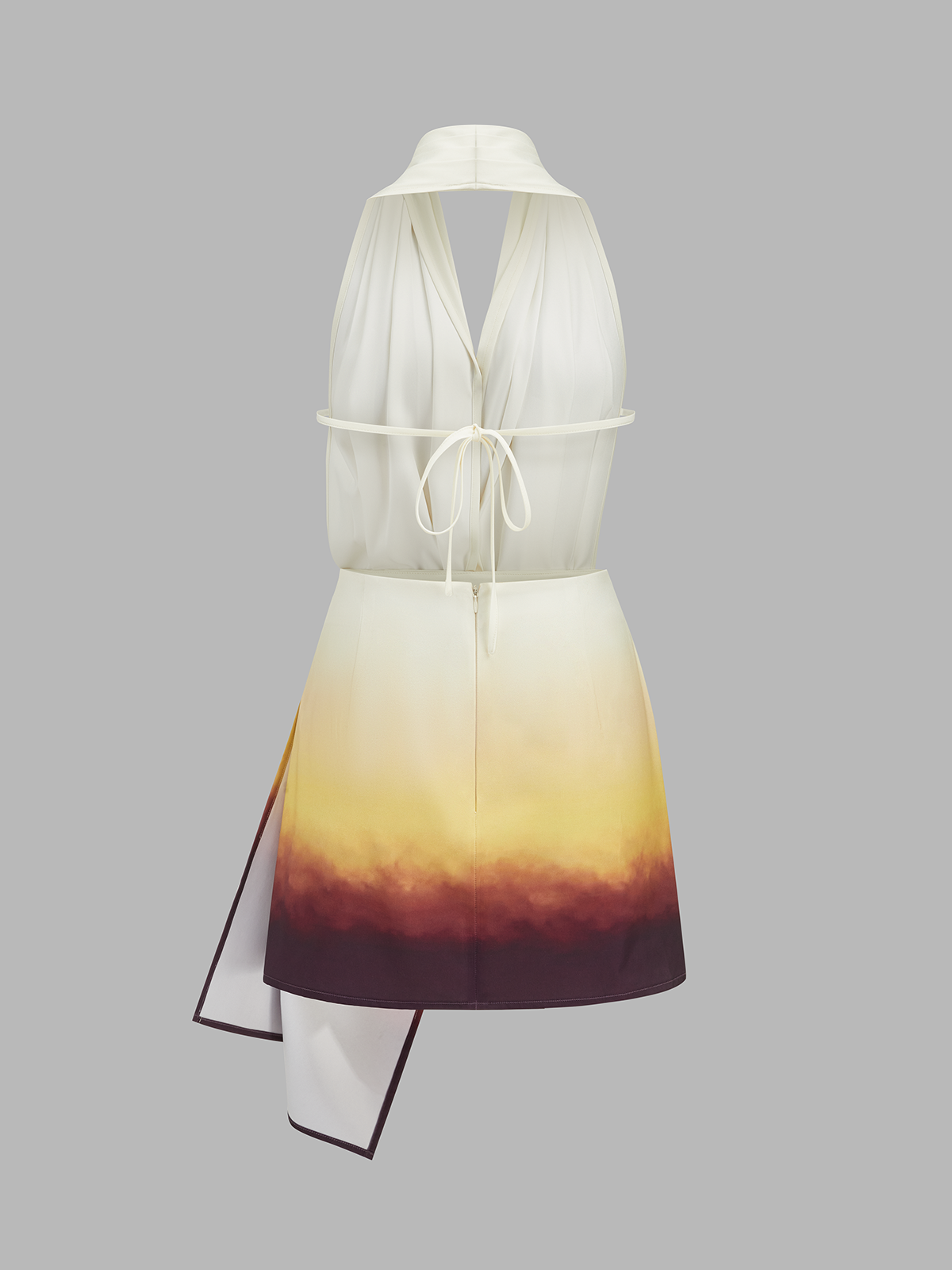 Mini-robe asymétrique à licou et dégradé