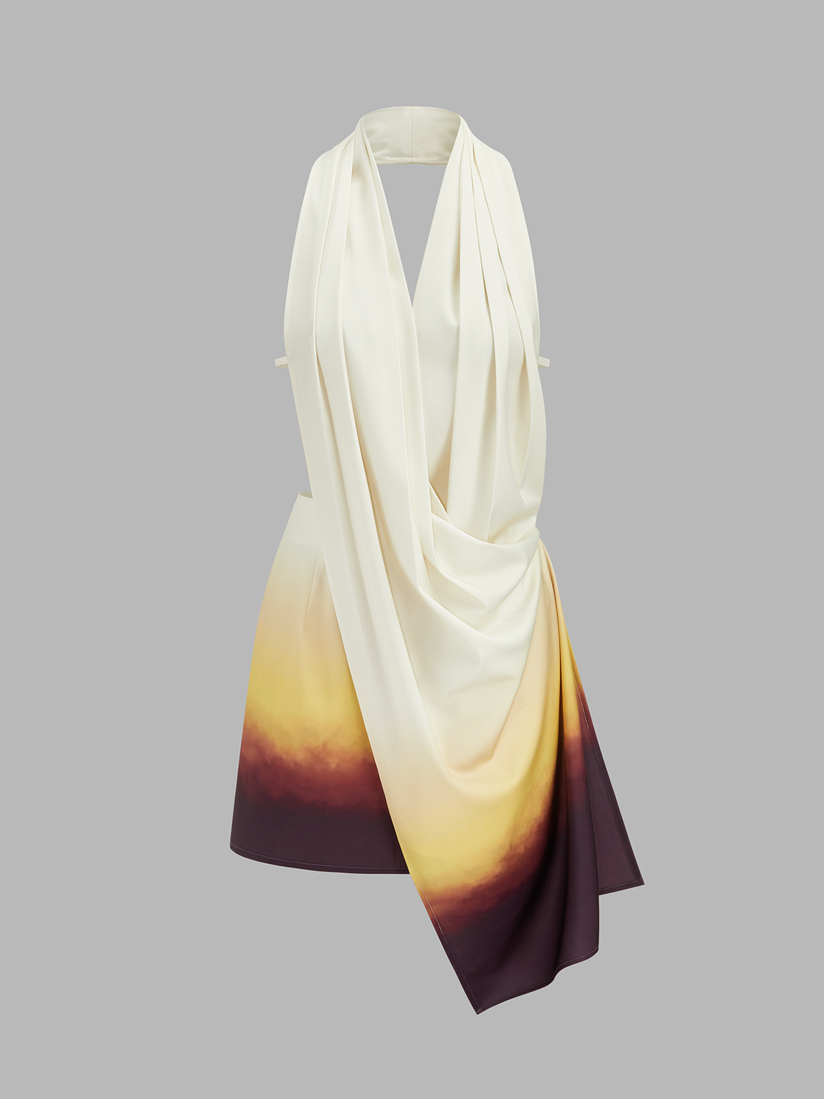 Mini-robe asymétrique à licou et dégradé