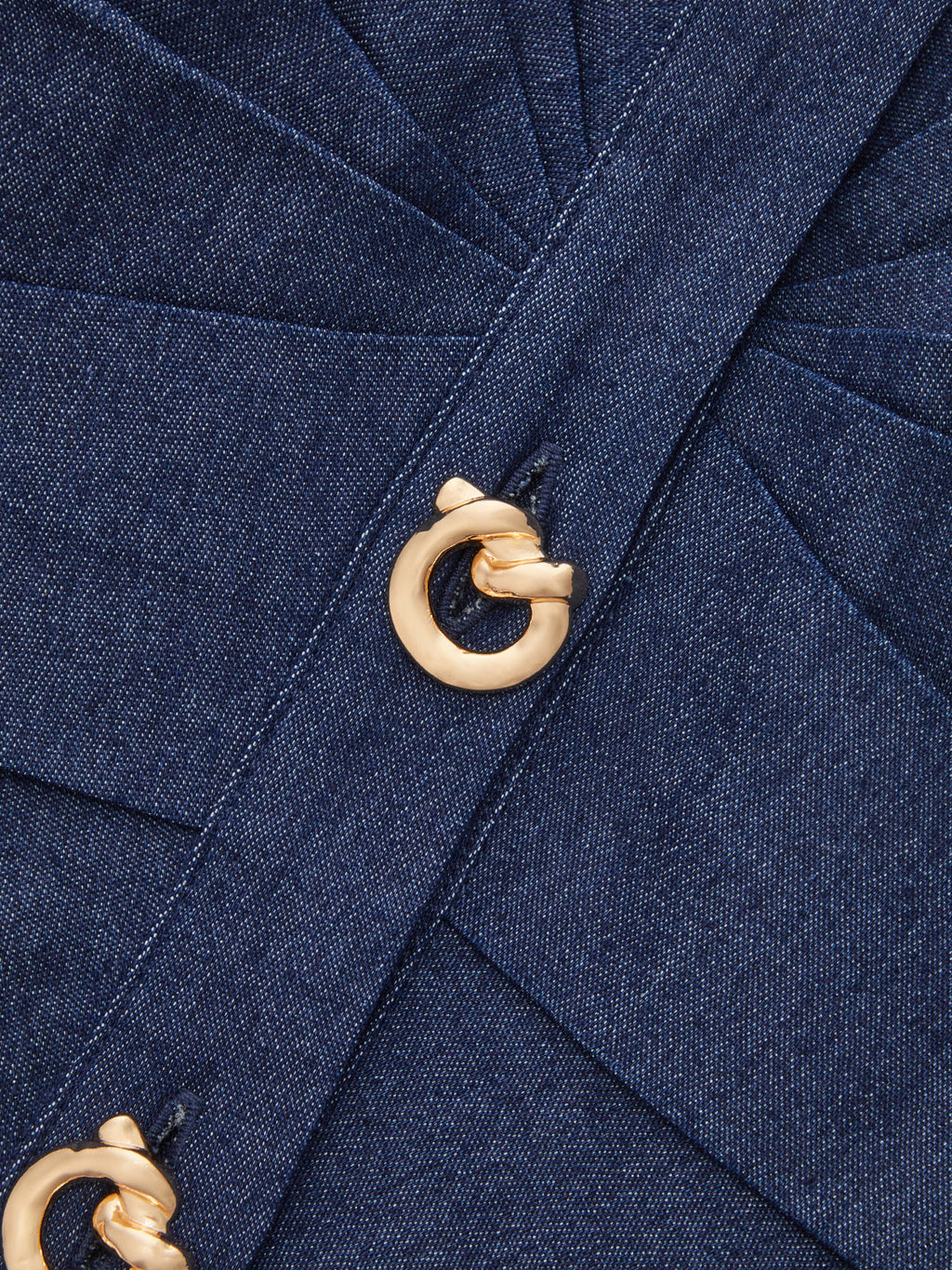 Metallknopf-Jeans-Neckholder-Oberteil mit Raffung
