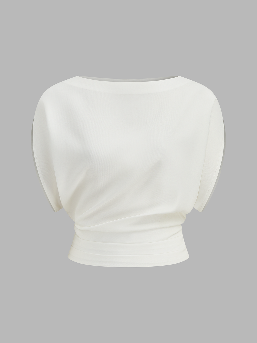 Blouse à encolure bateau, taille froncée et smockée