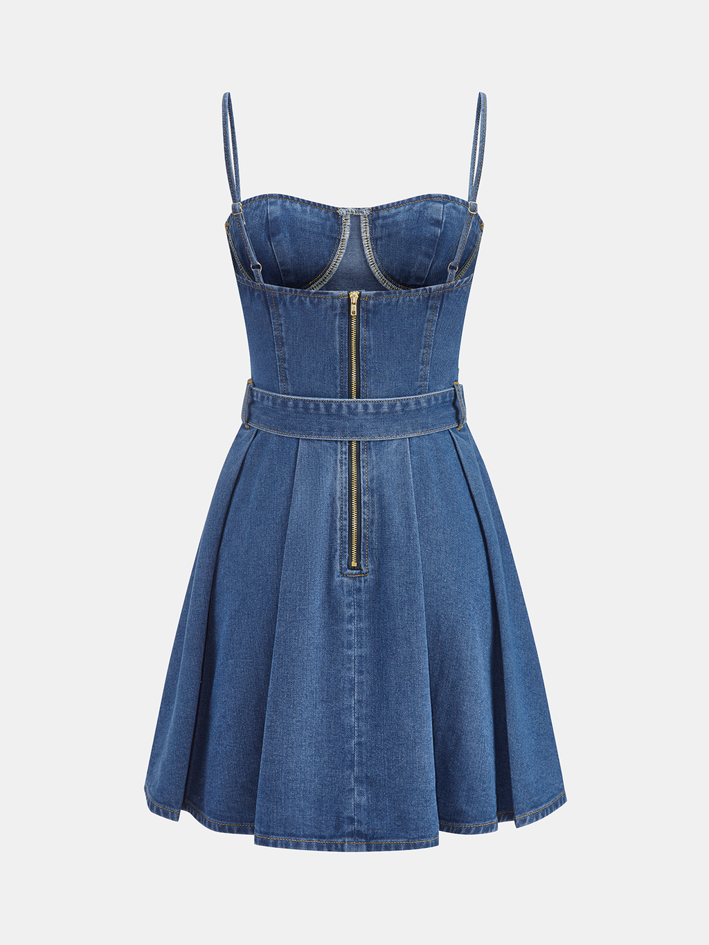 Jeans-Cami-Minikleid mit Gürtel