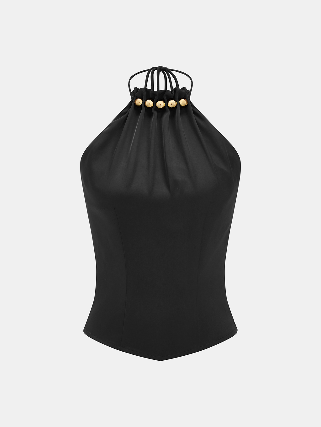 Halter-Top mit Metallapplikationen