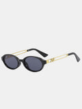 Lunettes de soleil rétro ovales avec branches en métal