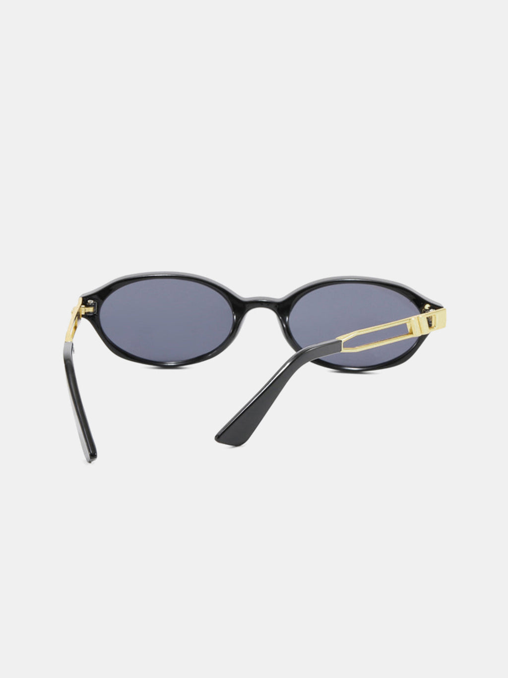Lunettes de soleil rétro ovales avec branches en métal
