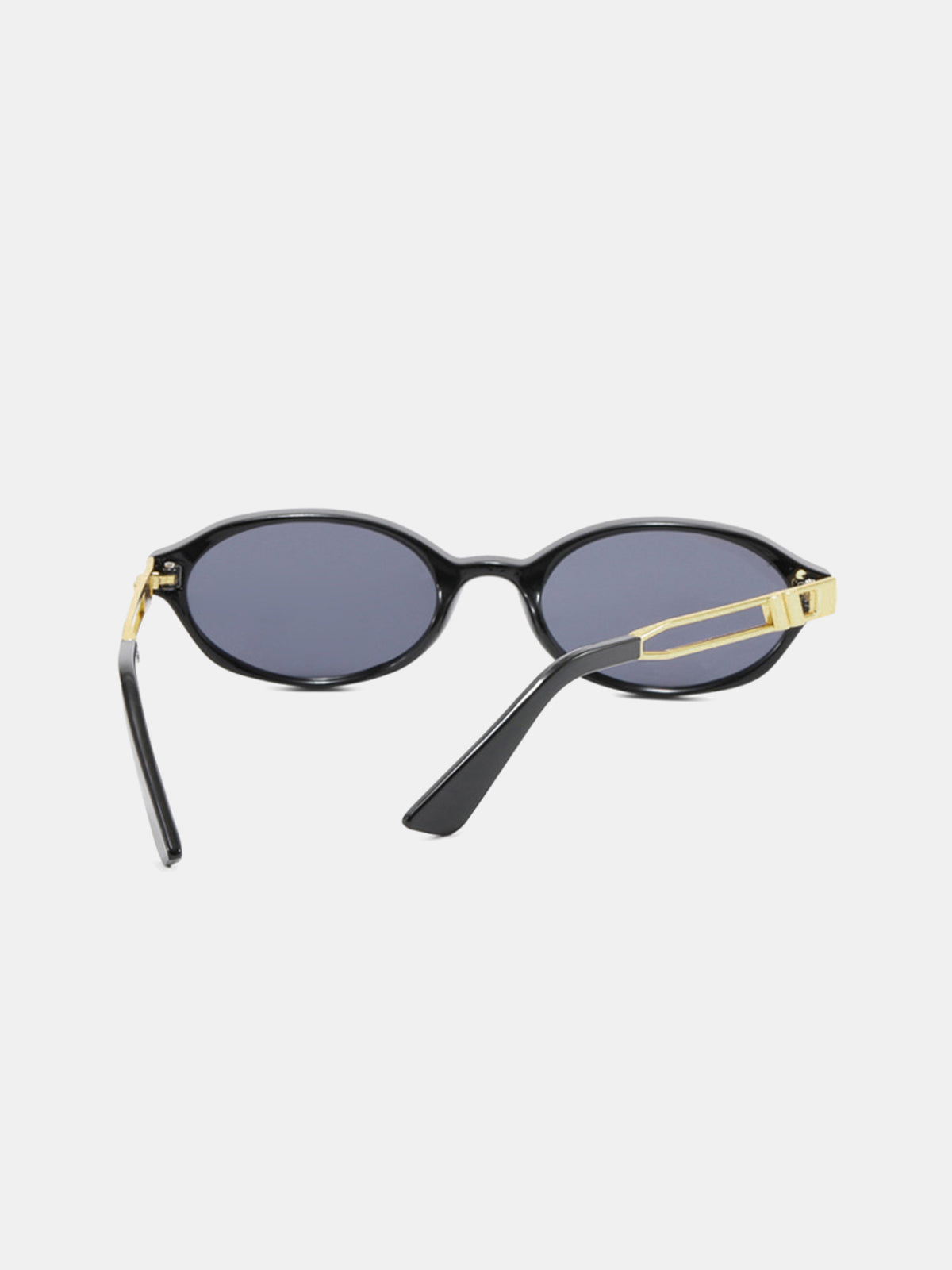 Lunettes de soleil rétro ovales avec branches en métal