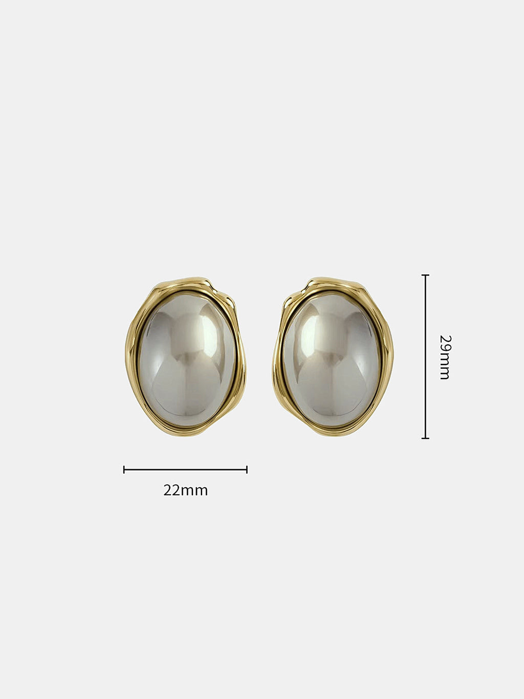 Boucles d'oreilles clous ovales à monture irrégulière
