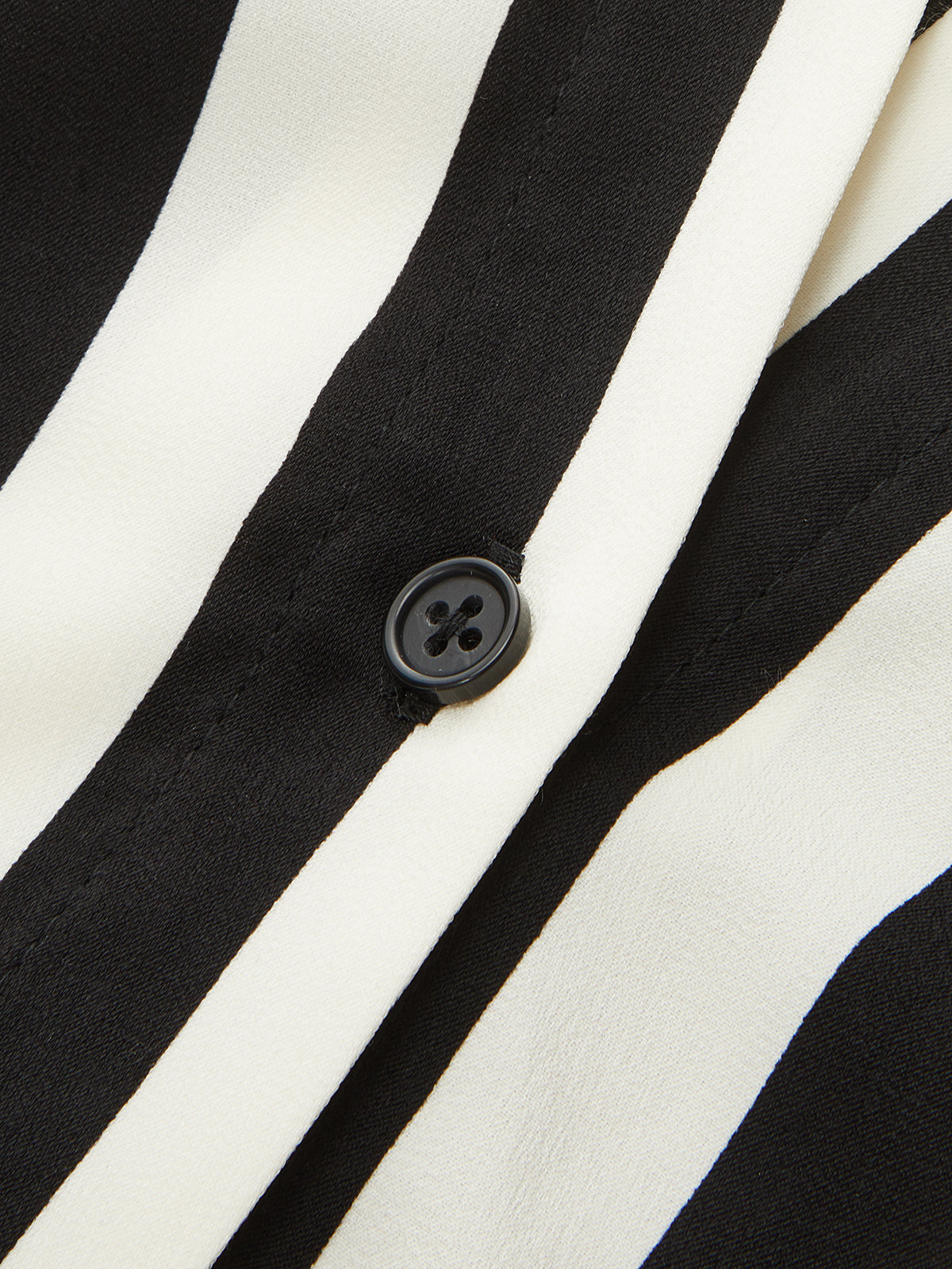 Striped Twisted Shirt & Belted Pants Set