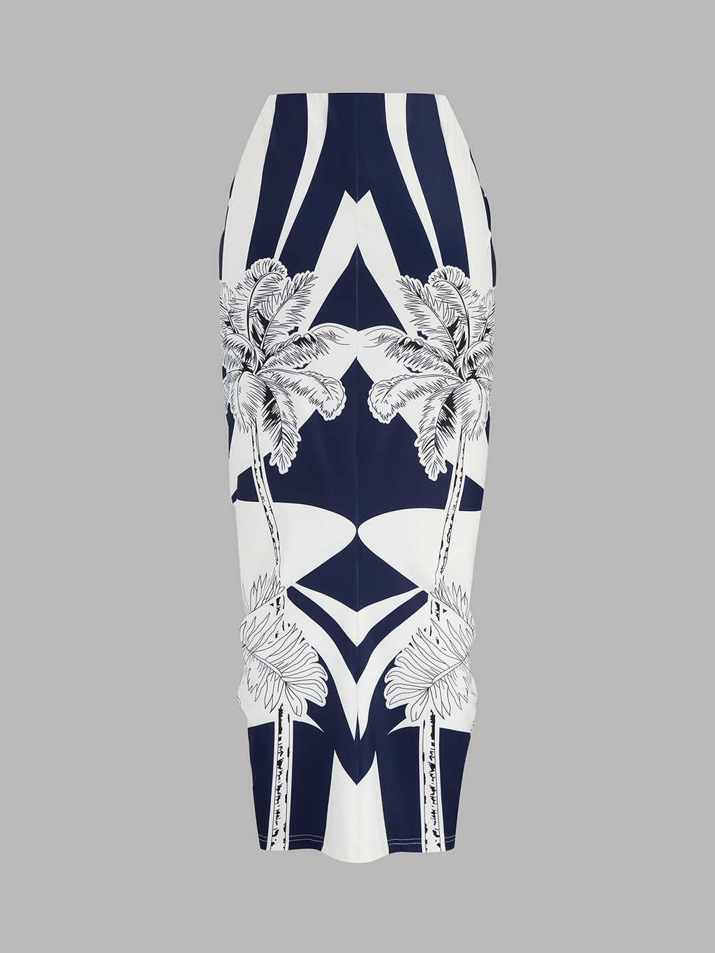 Printed V-Neck Top & Ruched Midi Skirt Set