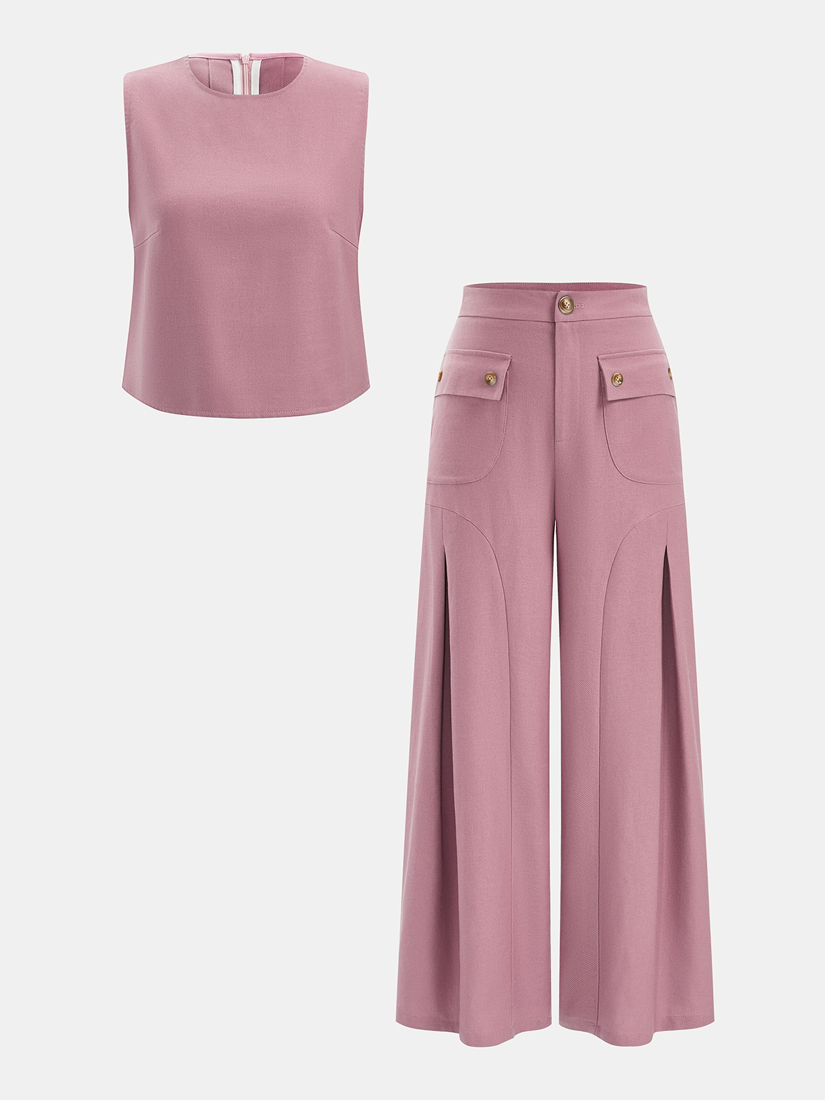 Ensemble débardeur et pantalon en lin mélangé