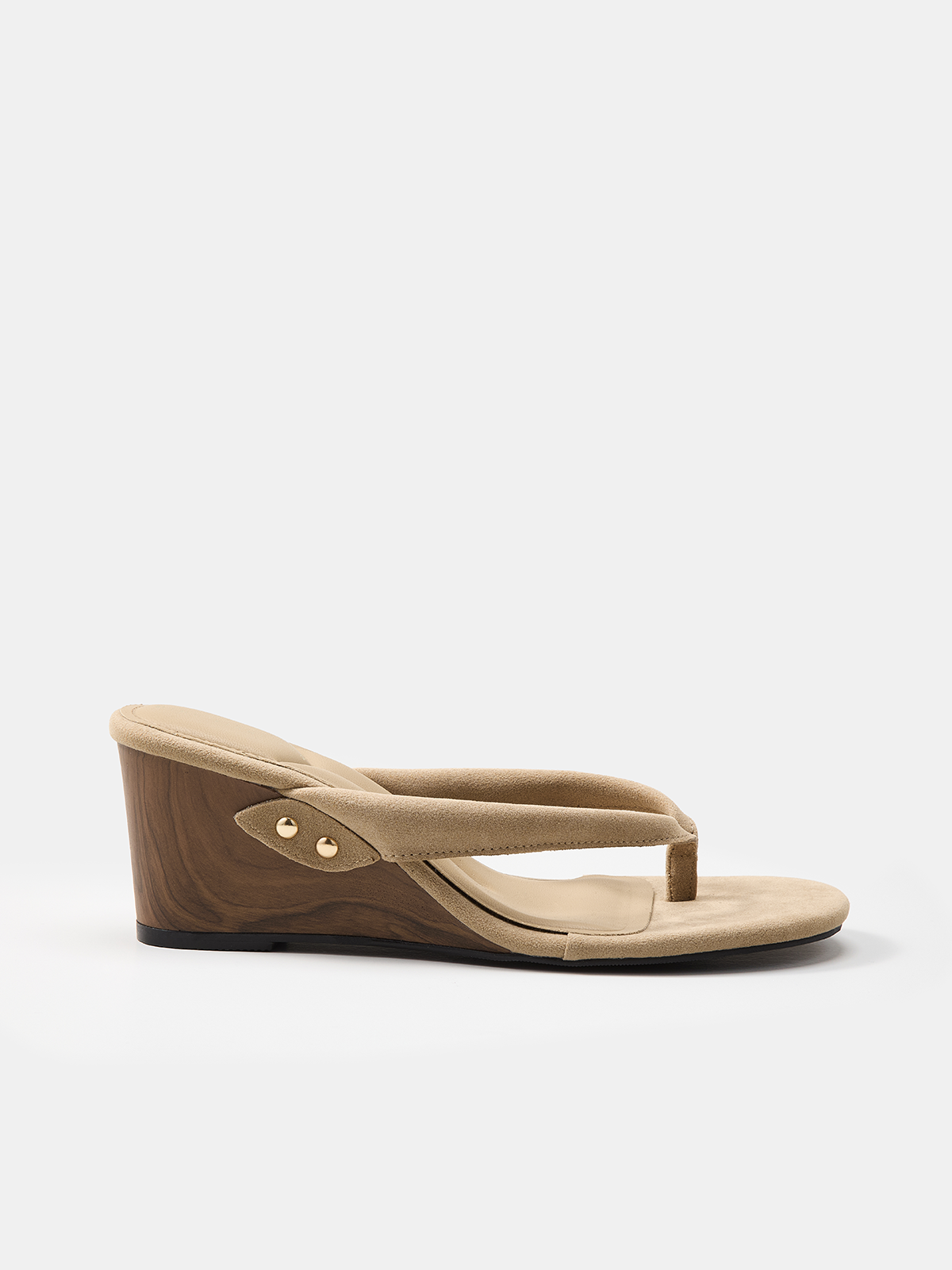 Sandales décontractées à talon compensé avec bride entre les orteils