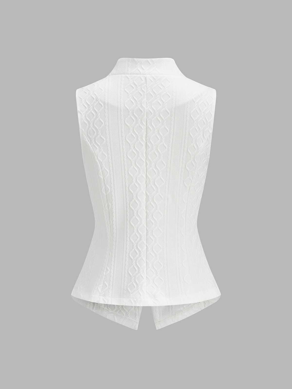 Gilet texturé boutonné à col montant