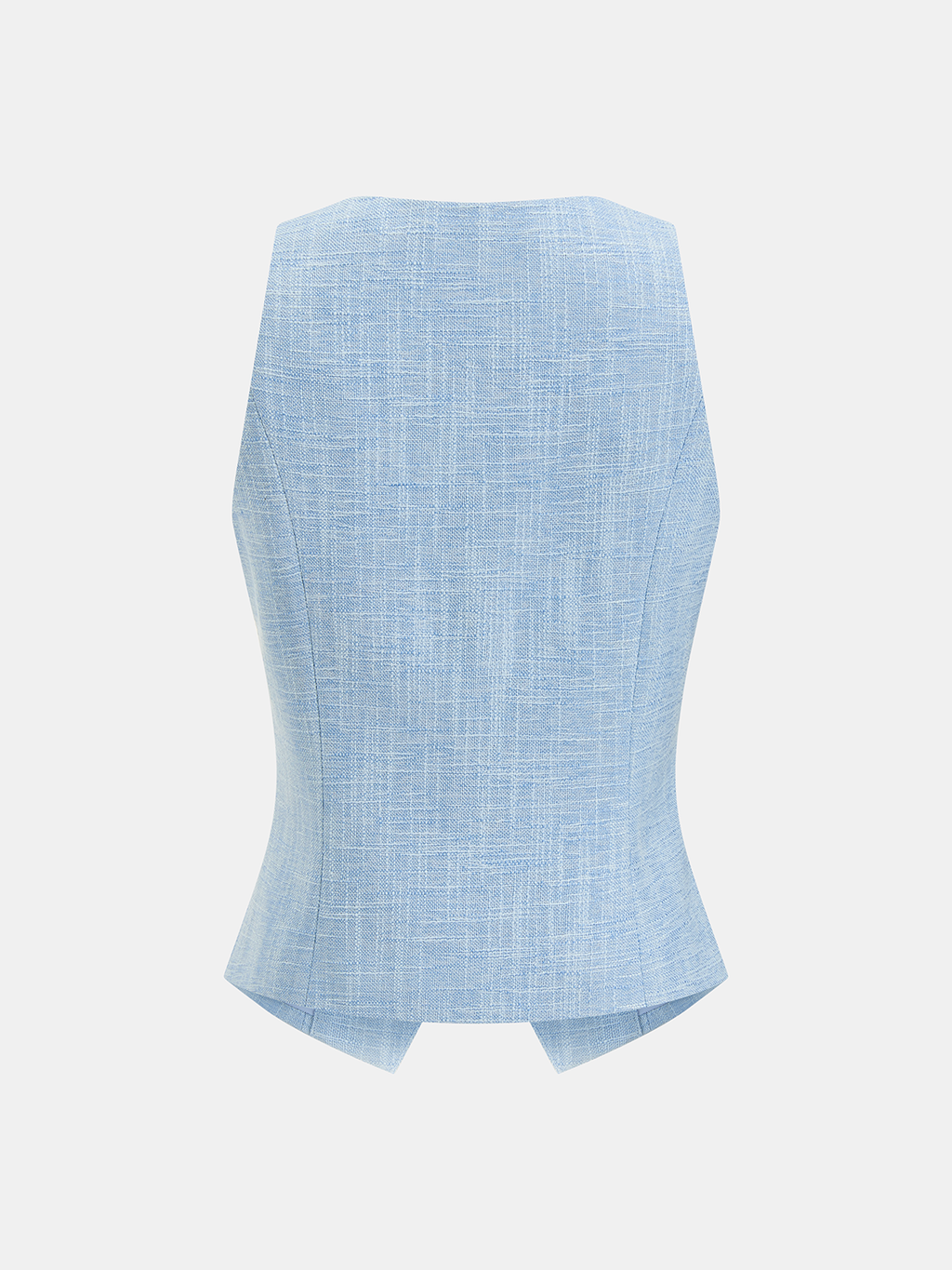 Strukturierte Metallknopf-Weste & Shorts-Set