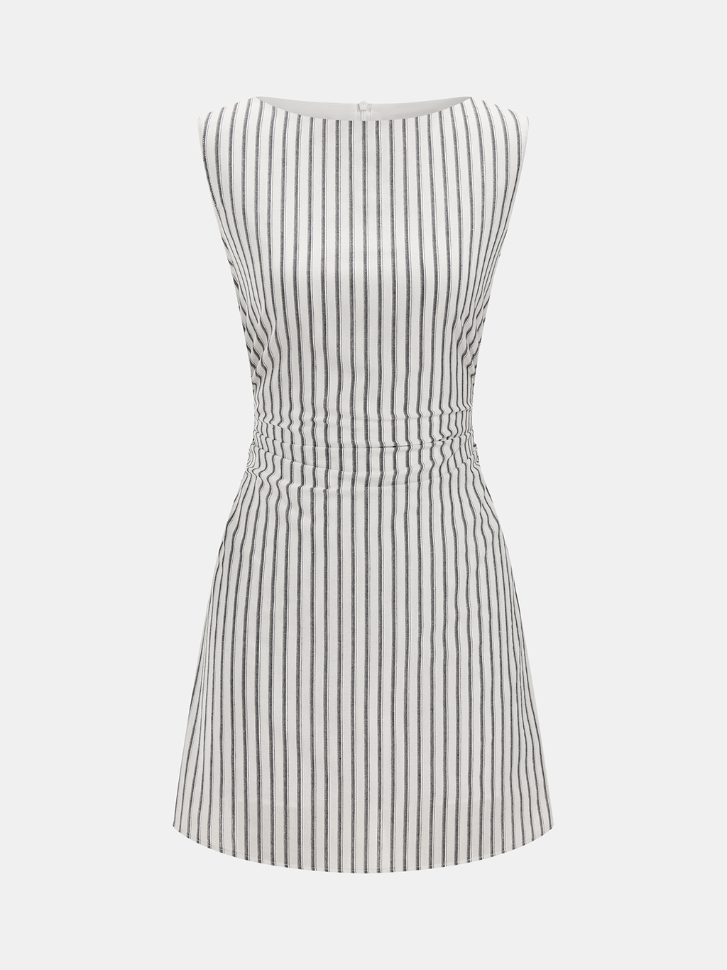 Mini-robe sans manches en coton rayé