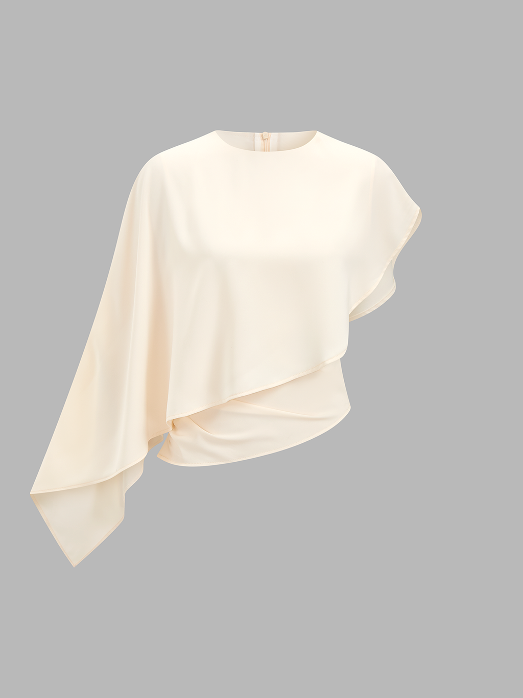 Asymmetrische Satinbluse mit Drapierung