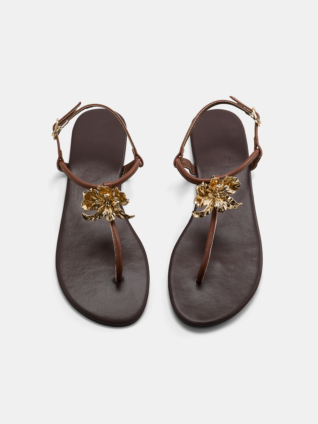 Flower Detail Thong Flat Sandals