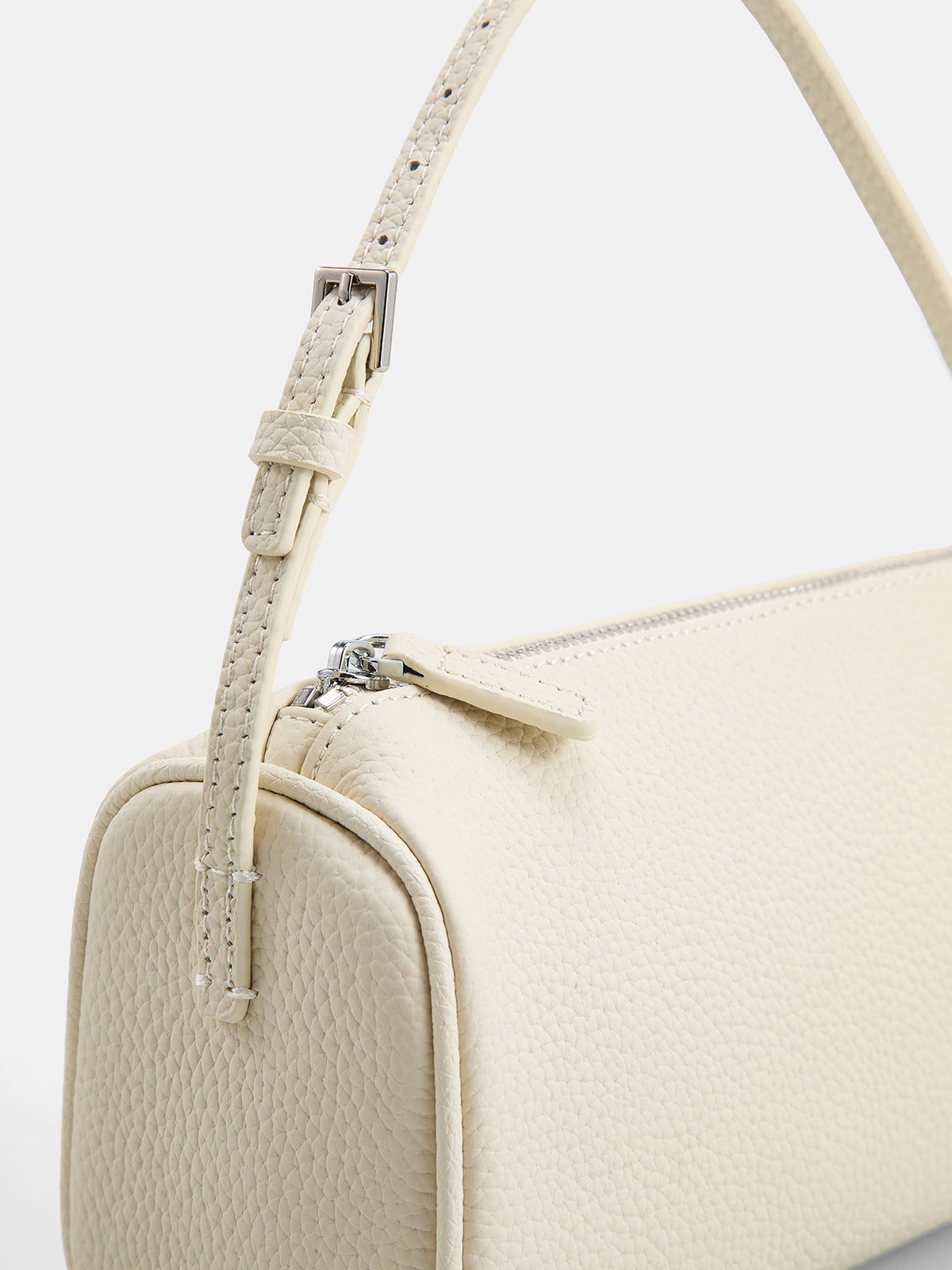 Sac à bandoulière cylindrique en cuir véritable