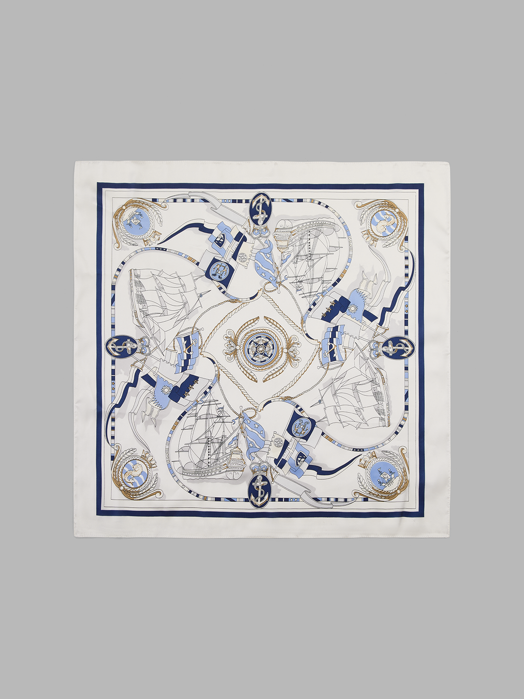 Foulard Carré Imprimé Ancre de Voilier Nautique