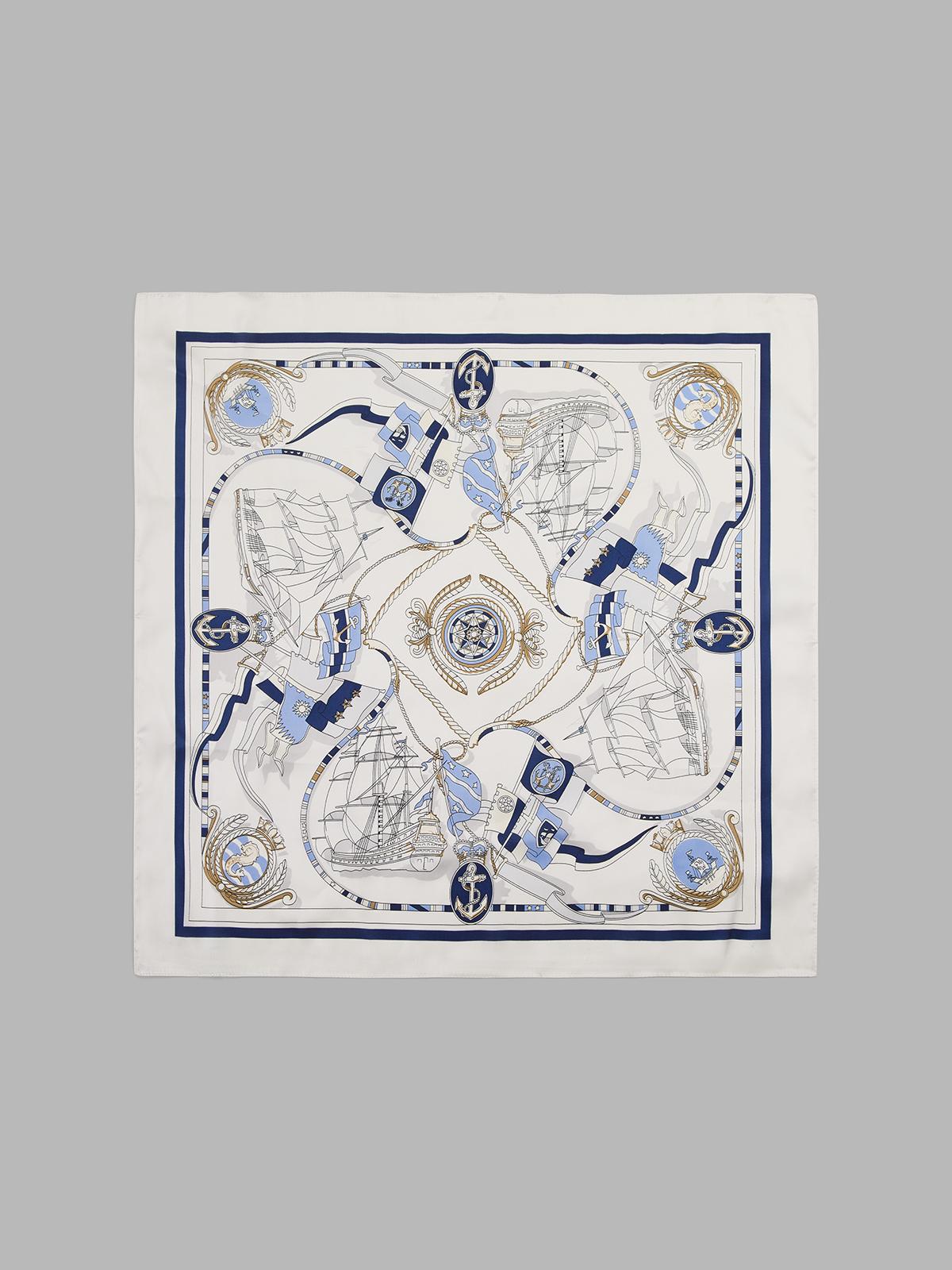 Foulard Carré Imprimé Ancre de Voilier Nautique
