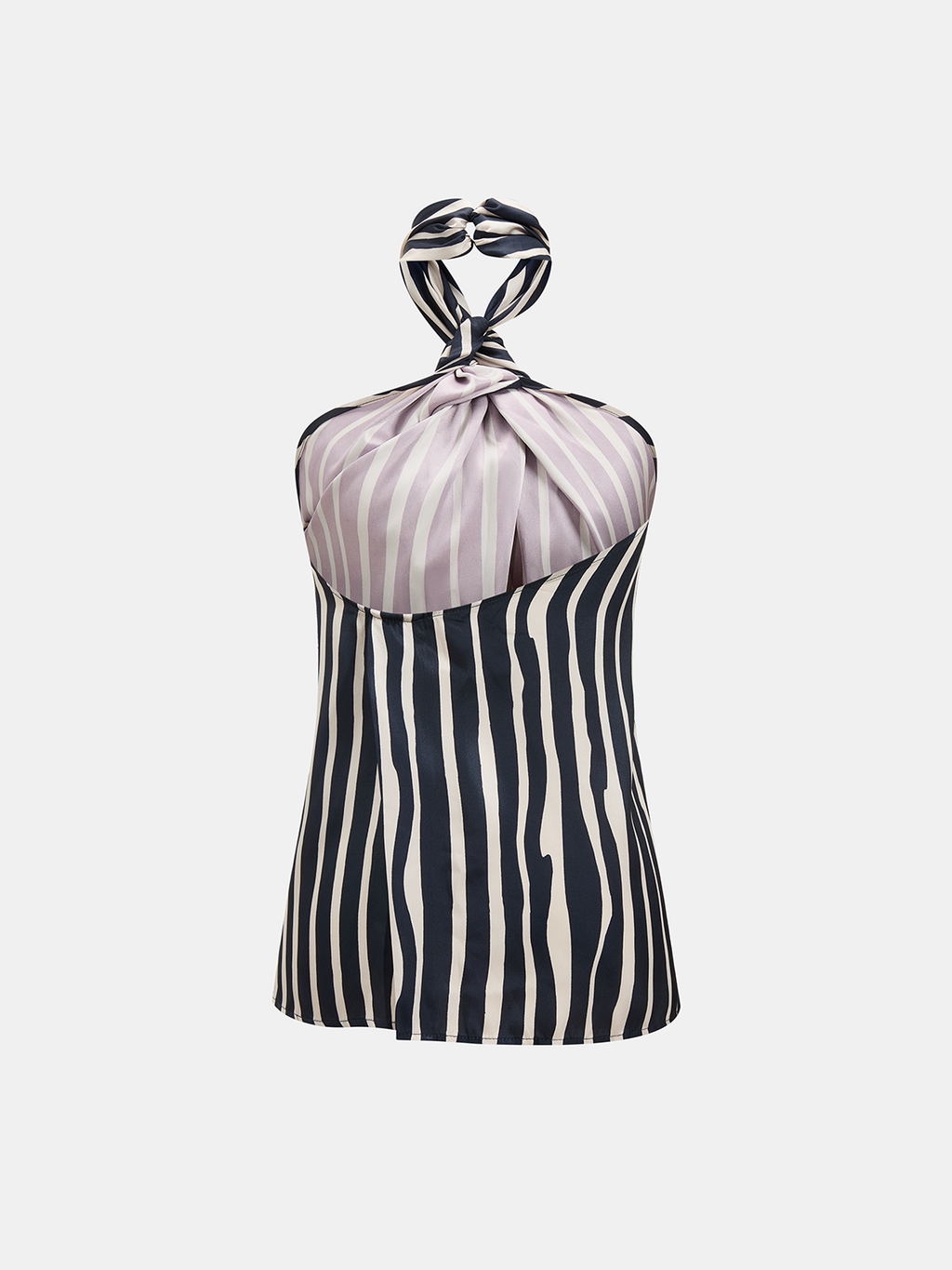 Striped Halter Top & Wide-Leg Pants Set
