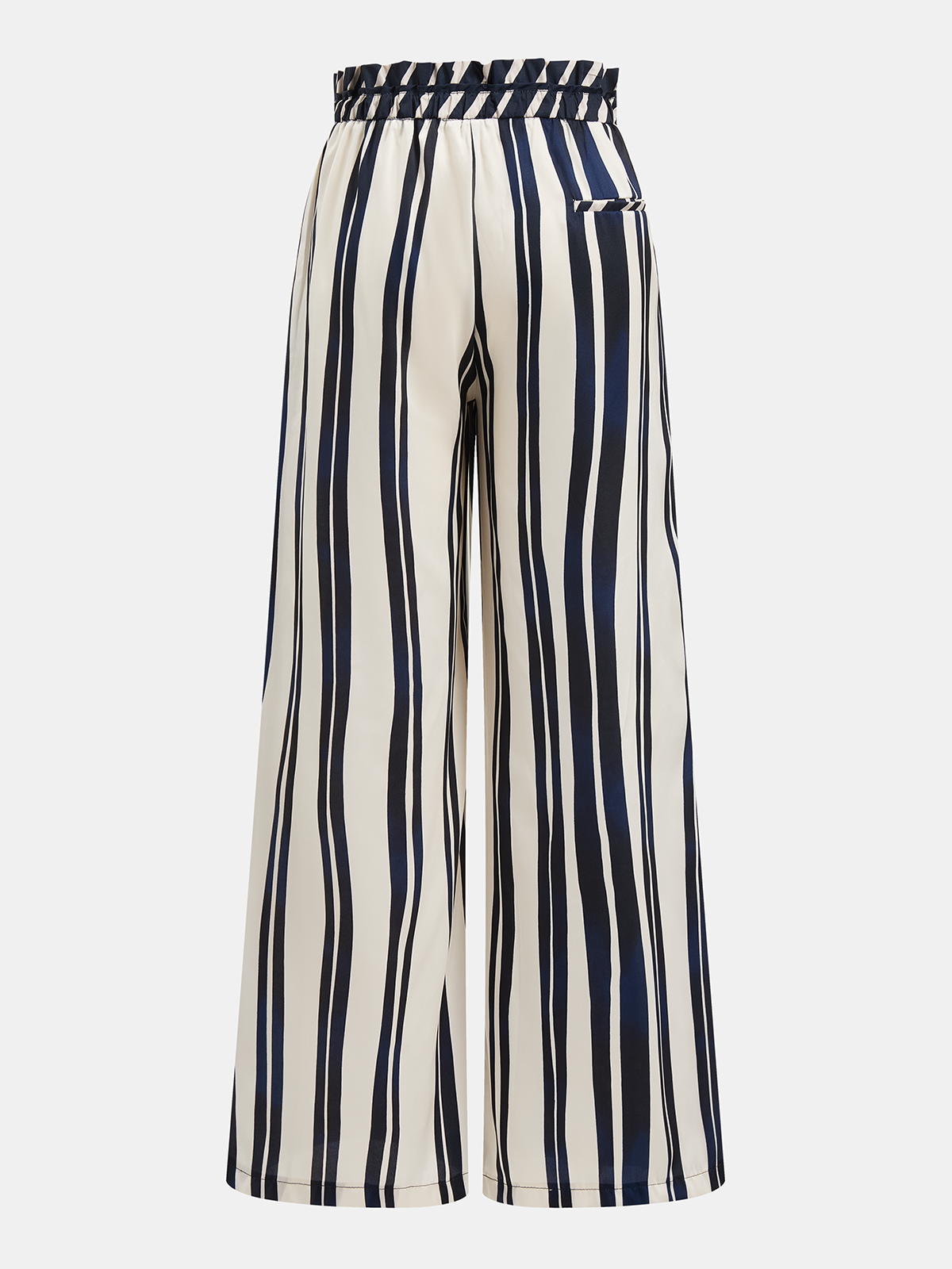 Ensemble top dos nu rayé et pantalon large