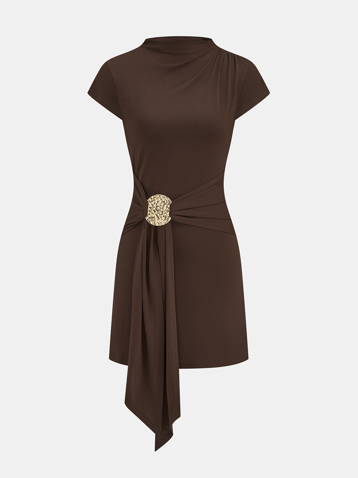 Kurzes, figurbetontes Mini-Kleid mit Schnalle