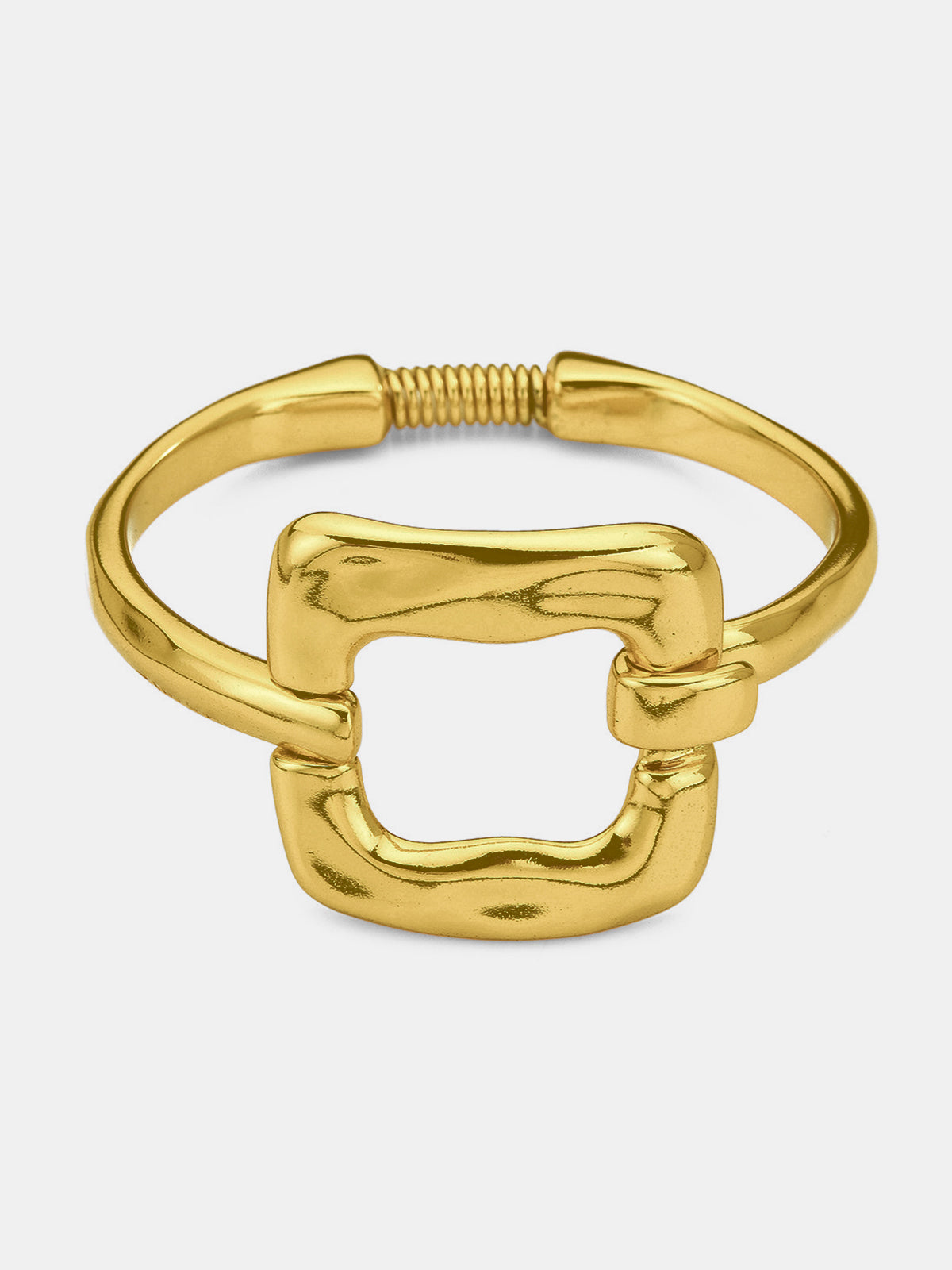 Bracelet jonc à charnière en creux à ressort