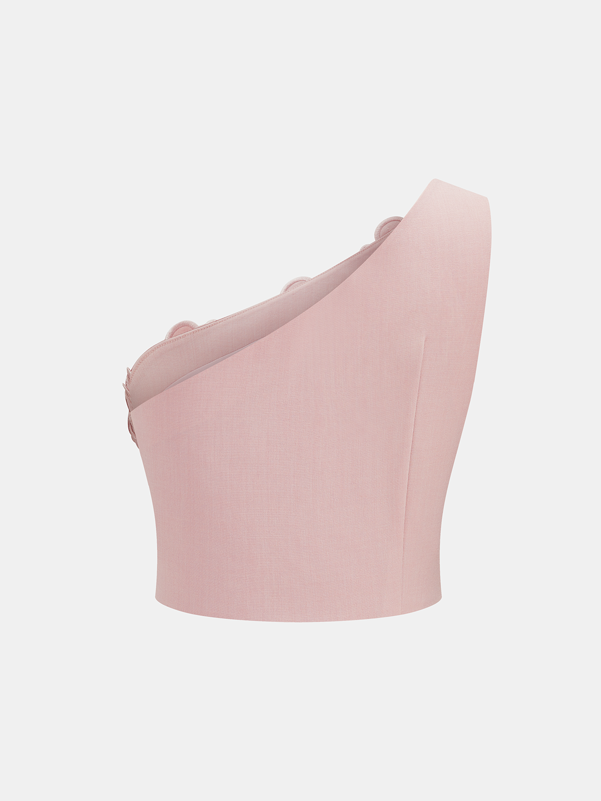 3D-Blumen-Ein-Schulter-Crop-Top und Hosen-Set
