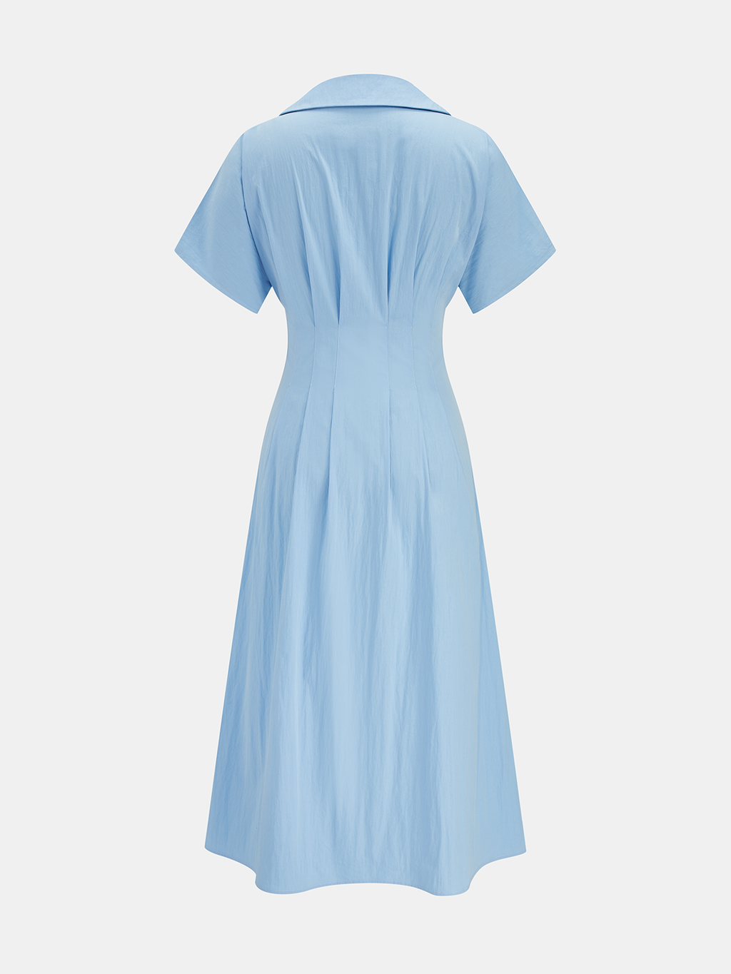 Kurzärmeliges Wickelkleid mit Knopfleiste in Midilänge