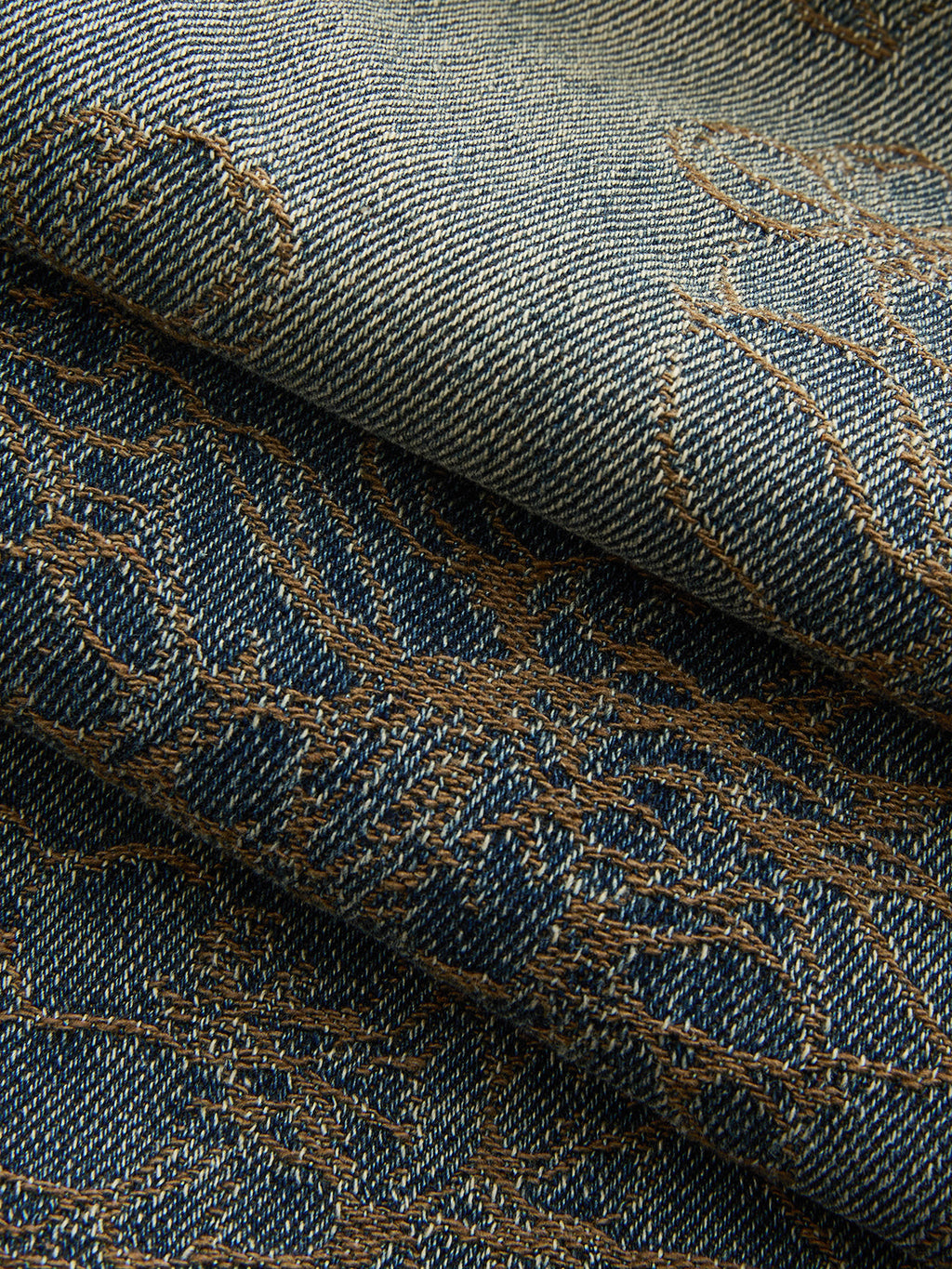 Jacquard Wide Leg Denim Pants
