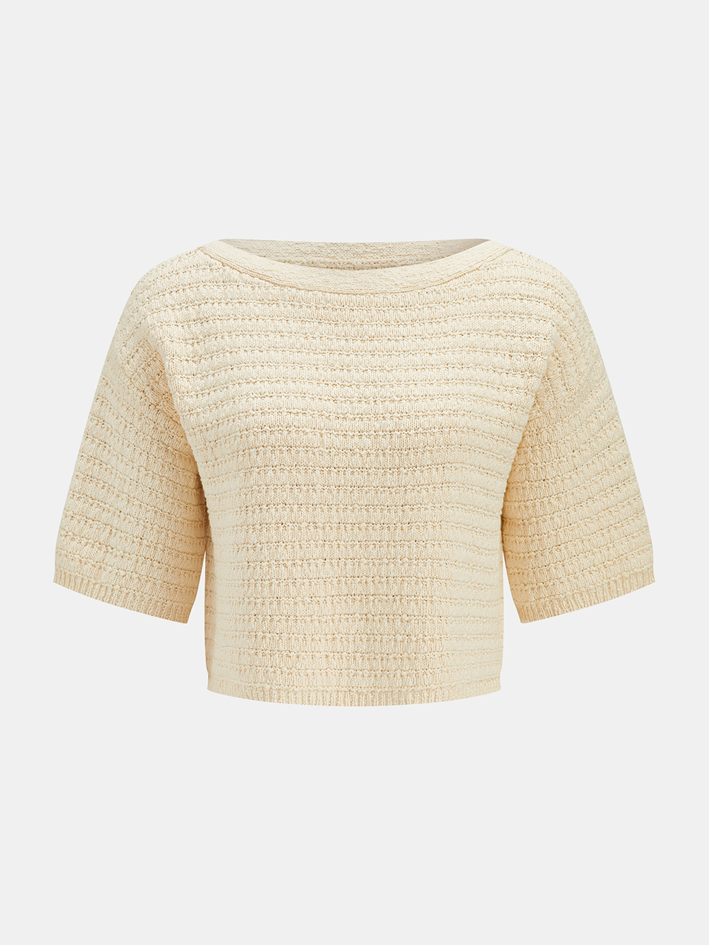 Ensemble short et haut en tricot texturé à manches courtes
