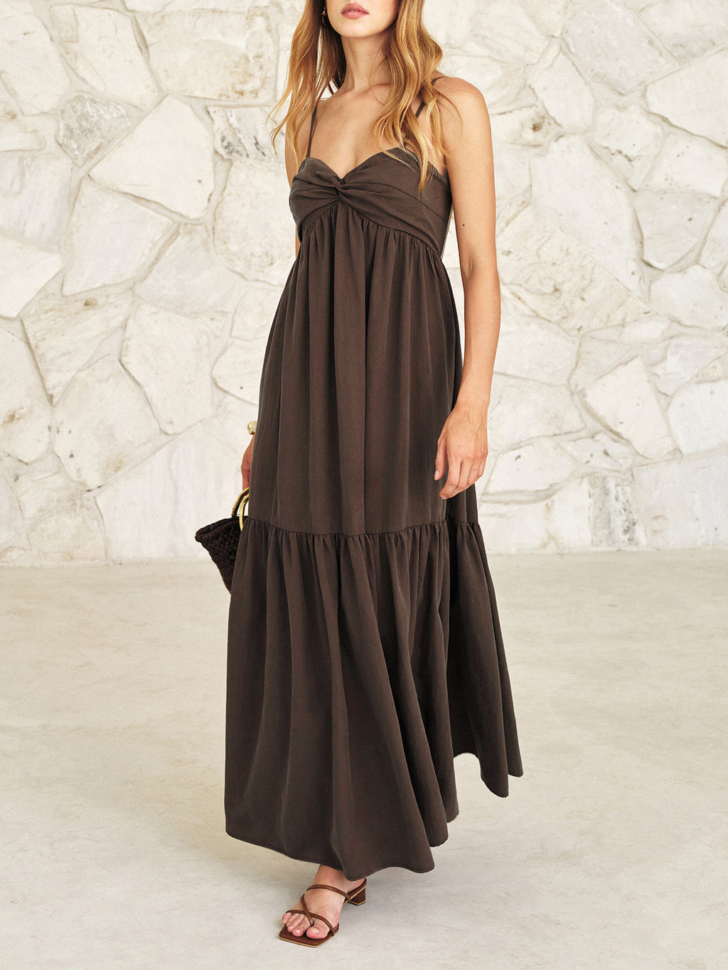 Maxikleid mit Twist-Detail vorne